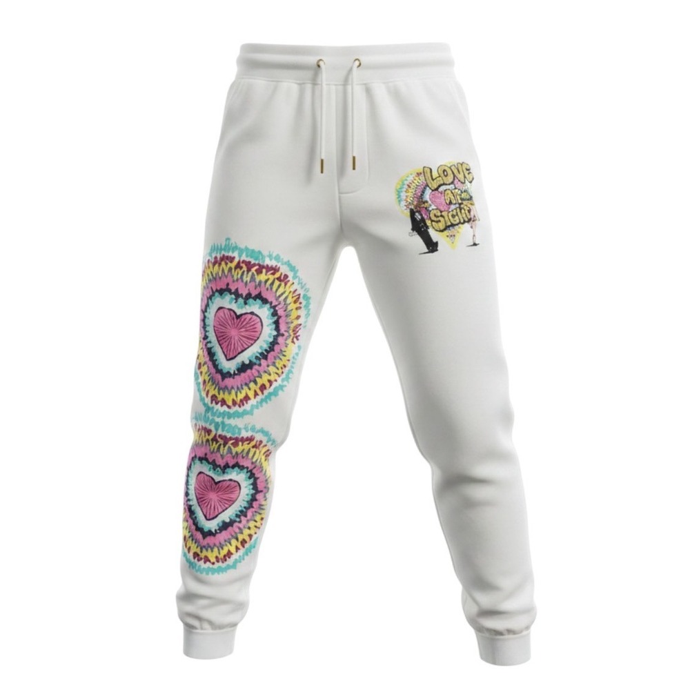 Genuine Authentic Garments Joggers Mens Medium White Love At Sight Looney Tunes